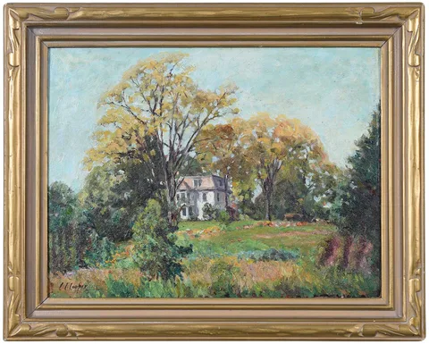 Colin Campbell Cooper, Landscape with a House, oil on Masonite