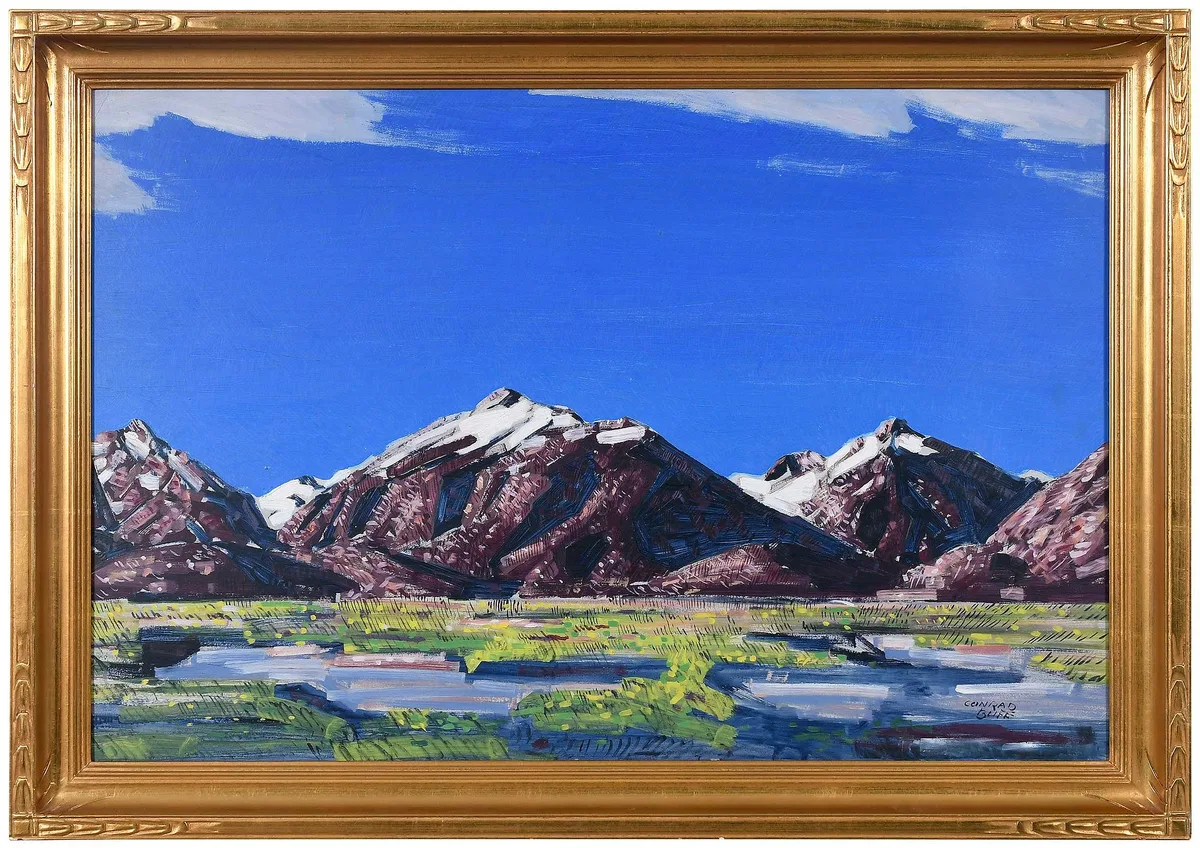 California Mountains by Conrad Buff, oil on Masonite, sold Mar 2026