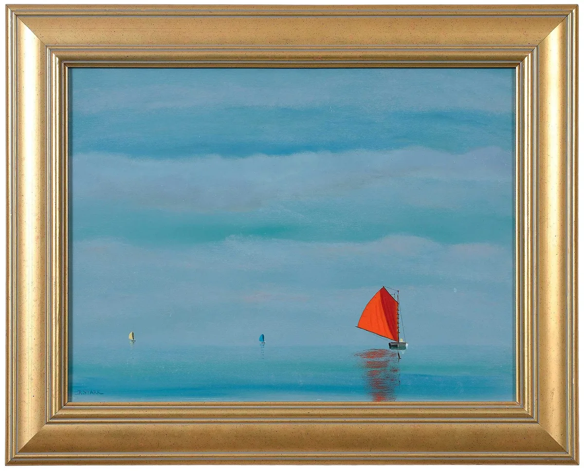 Robert Stark, The Red Sail, Nantucket, oil on canvas
