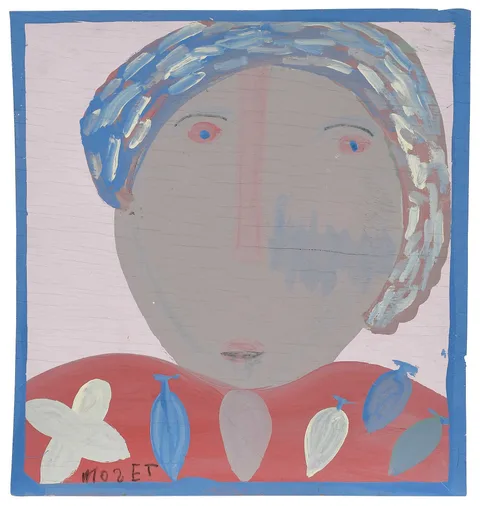 Nall Woman by Mose Tolliver, paint on board, sold Mar 2026