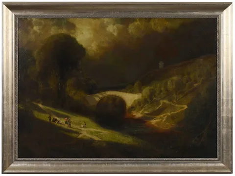 James Fairman, Landscape with Bridge, oil on canvas
