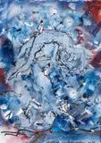 Christian Ludwig Attersee, Nachtflug, 1997, mixed media on paper; unframed