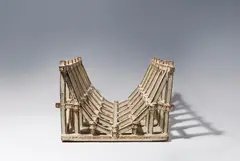 Franz Josef Altenburg, Dock, 1988, ceramics made of red-brown shard, glazed cream-coloured