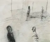 Friedrich Einhoff, Figuren, 1984, Mischtechnik auf Leinen