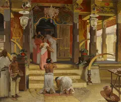 Woldemar Friedrich, Buddistischer Tempel in Kandy, Sri Lanka, sog. Zahntempel, 1885/1890, Öl auf Leinwand