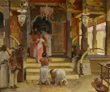 Woldemar Friedrich, Buddistischer Tempel in Kandy, Sri Lanka, sog. Zahntempel, 1885/1890, Öl auf Leinwand