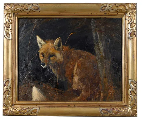 Safety of the Den by Luke Frazier, 1999, oil on Masonite, sold Feb 2026