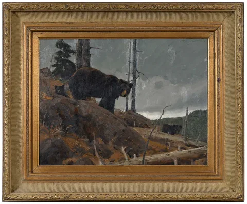 Under Watchful Eyes by Luke Frazier, 1997, oil on board, sold Feb 2026
