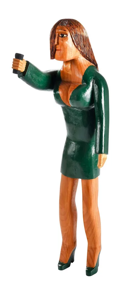 Sulton Rogers, Woman in Green Dress, carved and painted wood