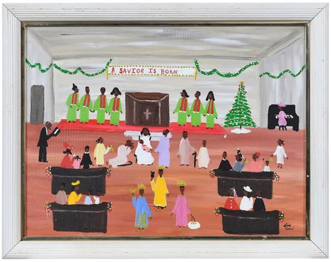Lisa Cain, Christmas Service, acrylic on canvas