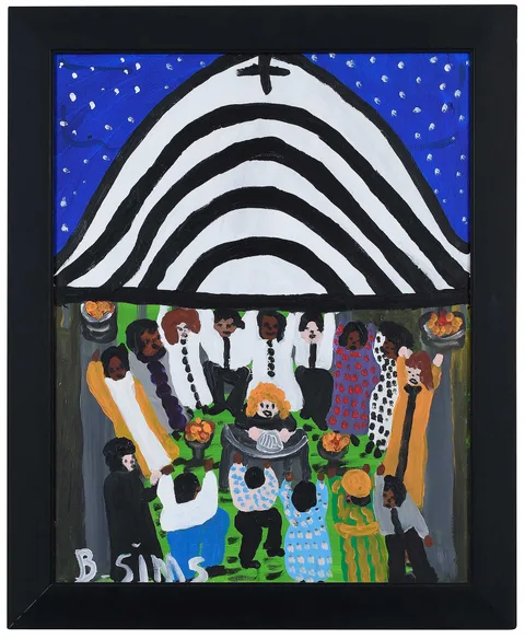 Bernice Sims, Tent Revival, acrylic on canvas
