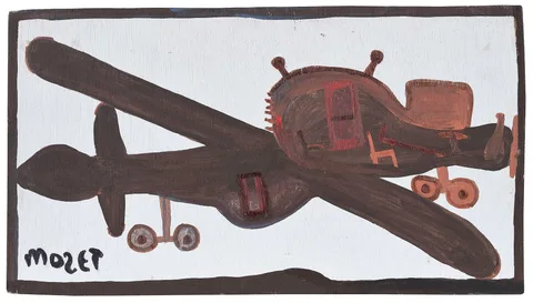 Mose Tolliver, Airplane, paint on board