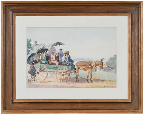 Frank Stanley Herring, Out for a Ride, watercolor on paper