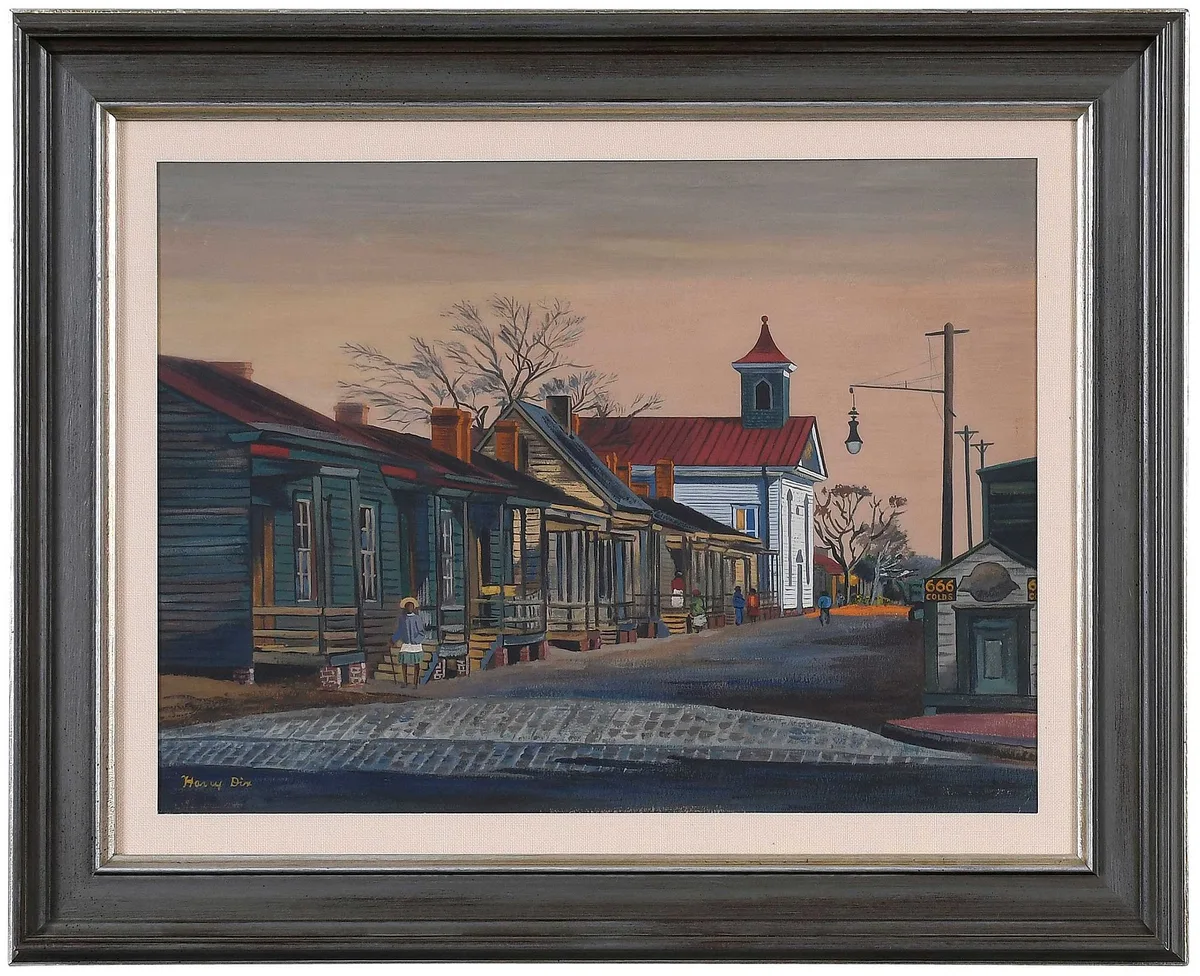 Harry Dix, Joe St, Savannah, gouache on illustration board