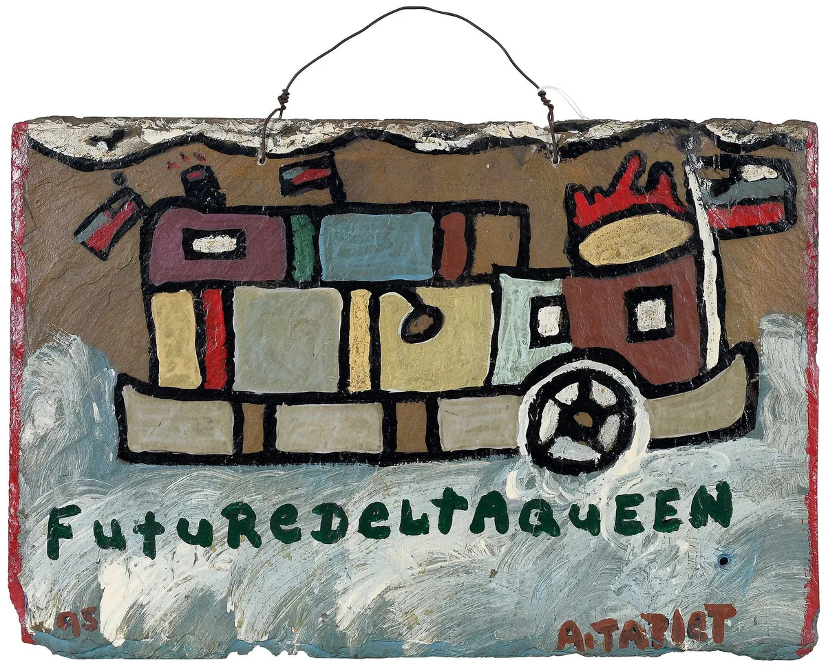 Alfred Taplet, Future Delta Queen, 1995, oil based enamel on slate