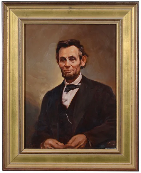 Chas Fagan, Portrait of Abraham Lincoln, oil on Masonite