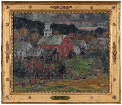 Horace Brown, Red Church, oil on canvas