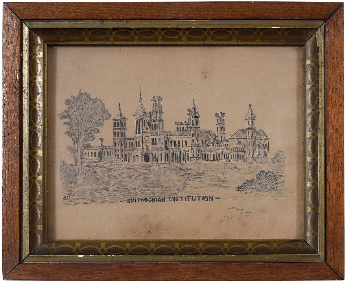 Smithsonian Drawing, Smithsonian Institution, 1881, ink on paper