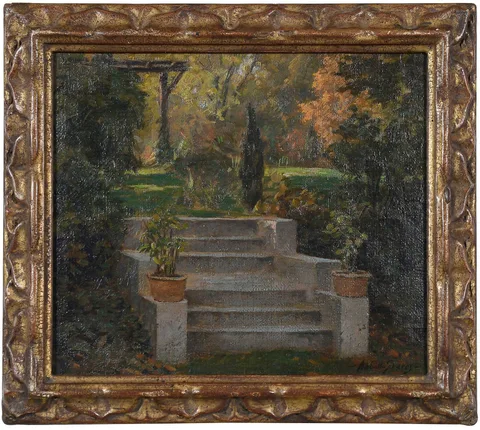 Abbott Fuller Graves, The Garden Steps, oil on canvas
