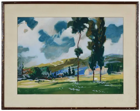 John Whorf, Summer Landscape, 1925, gouache and watercolor on paper