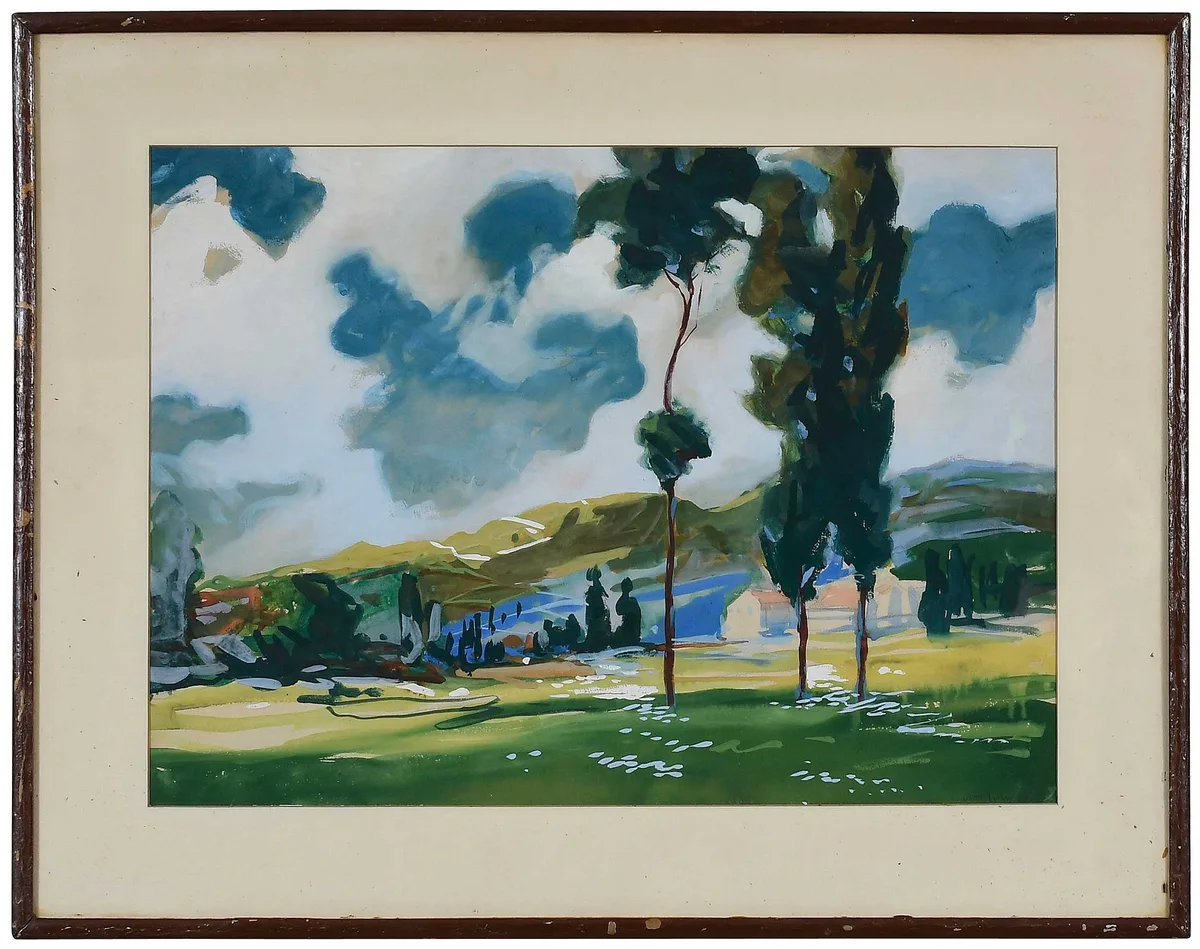 John Whorf, Summer Landscape, 1925, gouache and watercolor on paper