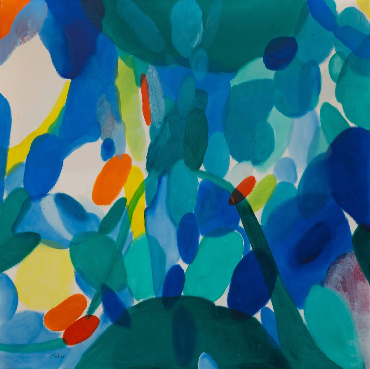 Alice Baber, Green Around Green, Oil on canvas