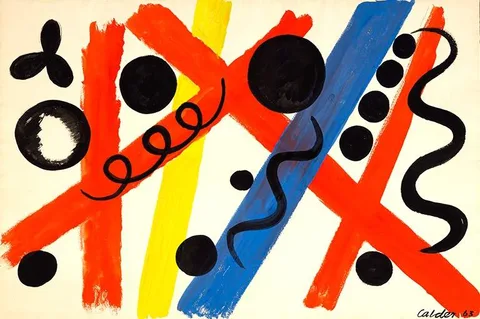 Alexander Calder, The Beams, 1963, Gouache and ink on paper