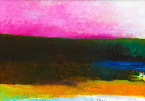 Wolf Kahn, Magenta Evening, 1990, Oil on canvas