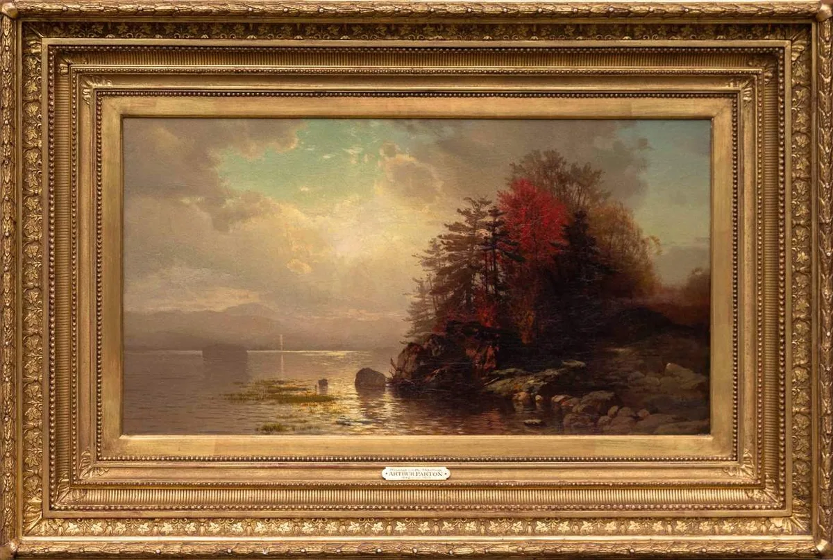 Arthur Parton, Sunset on the Hudson, Oil on canvas
