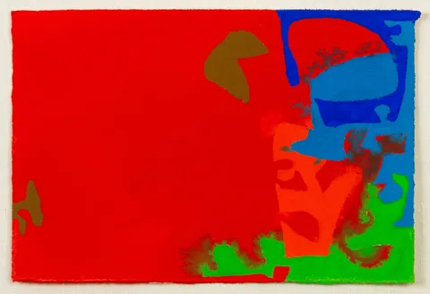 Mini Mini Plus: Red, April 23 1981 by Patrick Heron, Gouache, sold Sep 2021