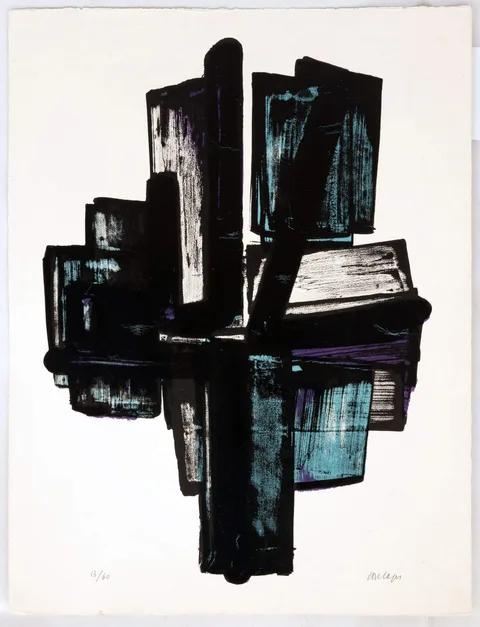 Pierre Soulages, Composition #3, 1957, Color lithograph on paper