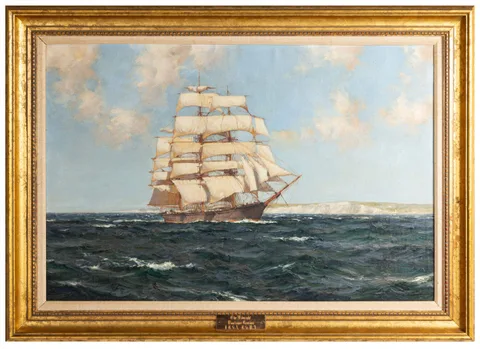 Clipper Ship "Midnight" off Beachy Head by Montague Dawson, Oil on canvas, sold Mar 2024
