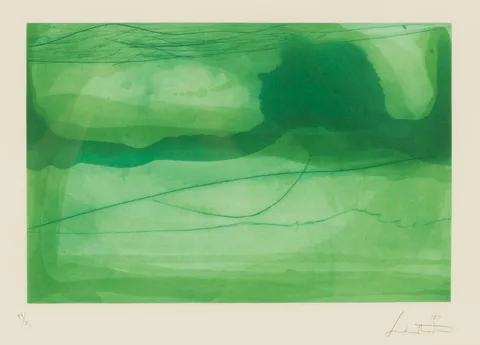 Spring Veil by Helen Frankenthaler, etching, aquatint, and drypoint on copper plate, sold Sep 2021