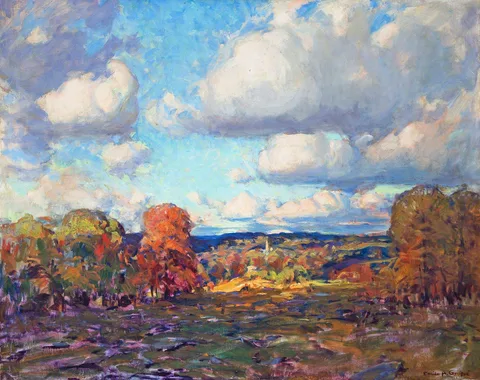 Landscape of Woodstock, NY by Emile Albert Gruppe, Oil on canvas, sold Sep 2021