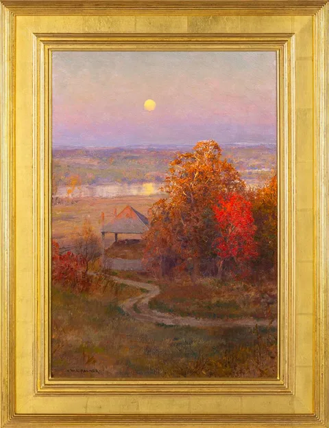 Autumn Moonrise by Walter Launt Palmer, Oil on canvas, sold Nov 2025