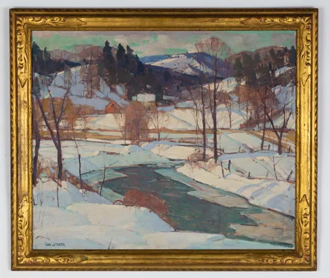 Carl W. Peters, Winter Landscape, Oil on canvas