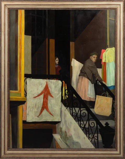 Virginia Cuthbert, Street Scene, Buffalo, New York, 1958, Oil on canvas