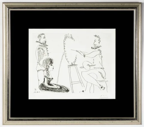 Le Portraitiste" (BL. 1234), 1966 by Pablo Picasso, 1966, Etching on wove paper, sold Mar 2023