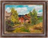 John Fulton Folinsbee, Landscape with Red Barn