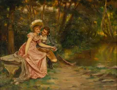 Frédéric Soulacroix, Courtship, Oil on Canvas