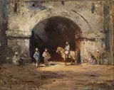 Douglas Arthur Teed, Guard at an Etruscan Gate, Perugia, Italy, 1926, Oil on Canvas