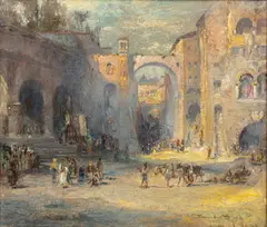 Douglas Arthur Teed, The Flying Arch, Perugia, Italy, 1918, Oil on Canvas