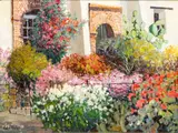 Kent Wallis, Southwestern Gardenscape, Oil on Canvas