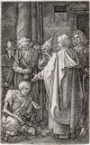 Albrecht Durer, Untitled, Engraving on Laid Paper, Without Watermark 1513, 'Saint Peter and Saint John Healing the Cripple at the Gate of the
