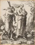Lucas van Leyden, Adam and Eve with Cain (The Expulsion from Paradise), 1510, Engraving on Laid Paper, with Serpent Watermark