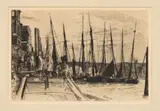 James Abbott McNeill Whistler, Untitled, 1859, Etching with Drypoint on Paper Billingsgate