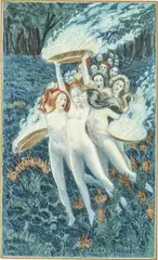 Carlos Schwabe, Untitled, Gouache, Ink and Watercolour over Pencil Outlines, on Watermarked Paper 'Hymne a La Beaute D'aprÃ¨s Les Fleurs Du Ma