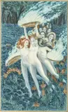 Carlos Schwabe, Untitled, Gouache, Ink and Watercolour over Pencil Outlines, on Watermarked Paper 'Hymne a La Beaute D'aprÃ¨s Les Fleurs Du Ma