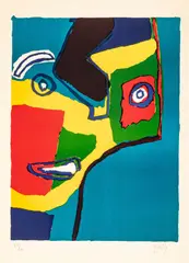 Karel Appel, Visage, 1969, Lithograph in Colors on Wove Paper