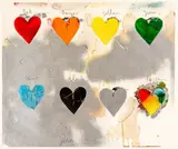 Jim Dine, Eight Hearts, Offset Lithograph and Screenprint in Colors on Wove Paper